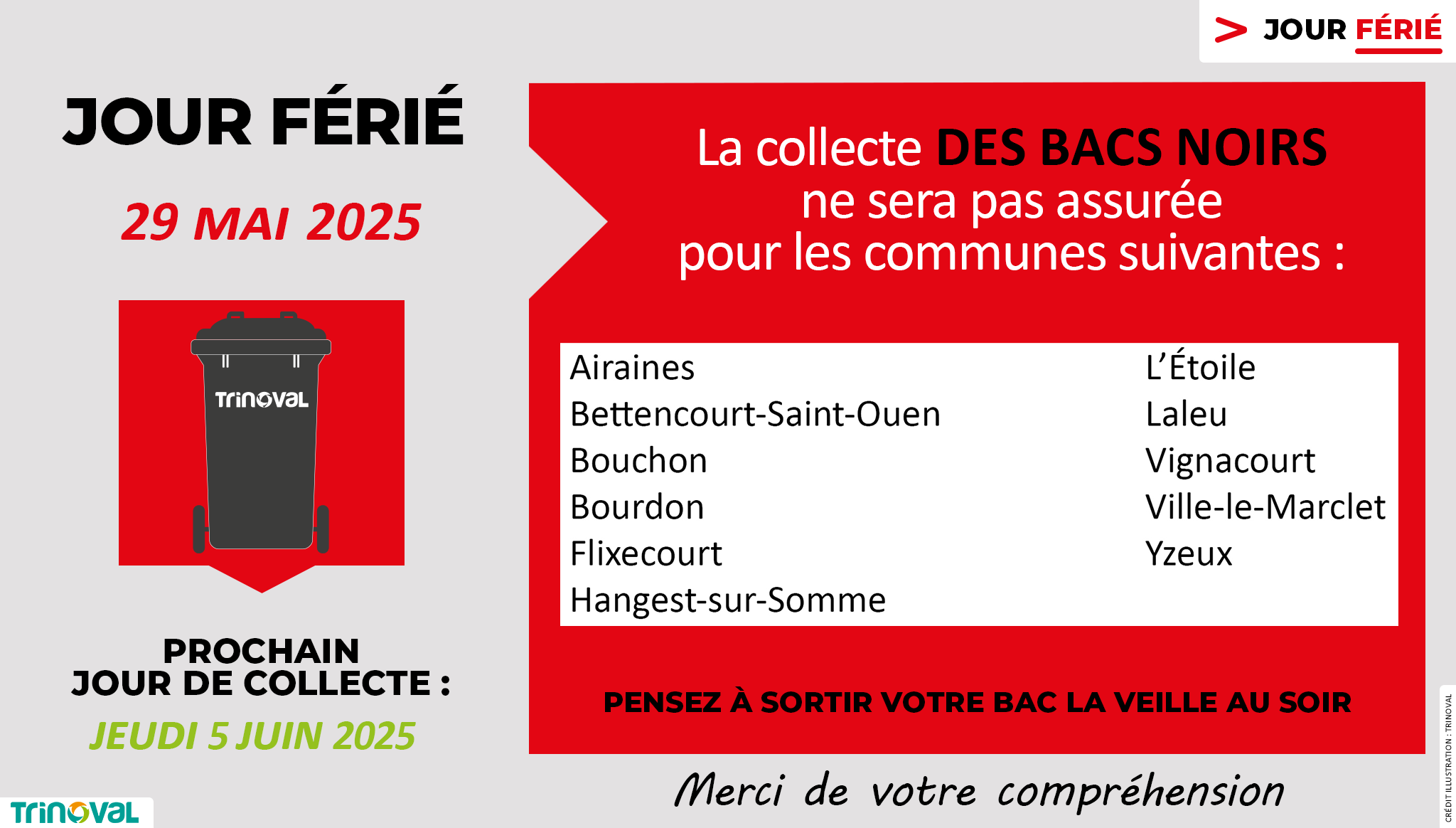Jour férié OM - 29 mai 2025